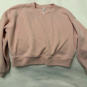 Lululemon Softstreme Perfectly Oversized Cropped Crew - Pink Mist Size 6